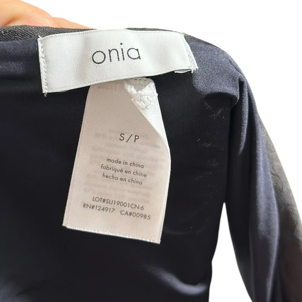 Onia Feline Texture Black V-Front High Leg‎ Bikini Bottom Women's Size Small NWT